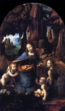  Leonardo Lienzo - Virgen de las Rocas 1491 Leonardo da Vinci
